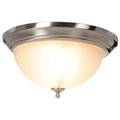 Monument 15 in. 2-Light Brushed Nickel Flushmount with Frosted Glass 617264